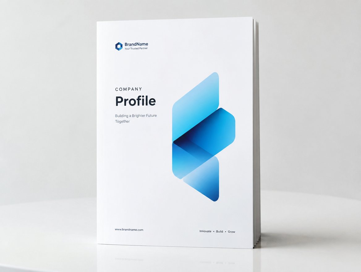Company profile brochure, sample mockup